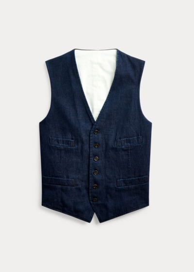 Men's Polo Ralph Lauren Cotton Denim Vests | 692381TXU